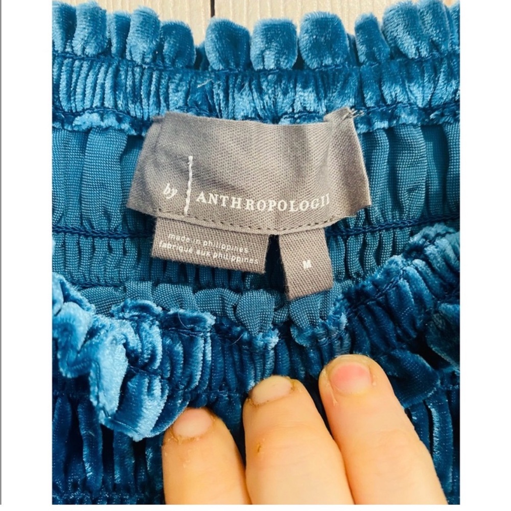 Anthropologie Blue Smocked Blouse - Picture 3 of 3